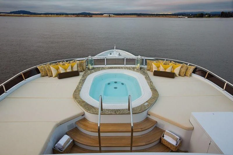 a boat on the water aboard SILVER LINING Yacht for Sale