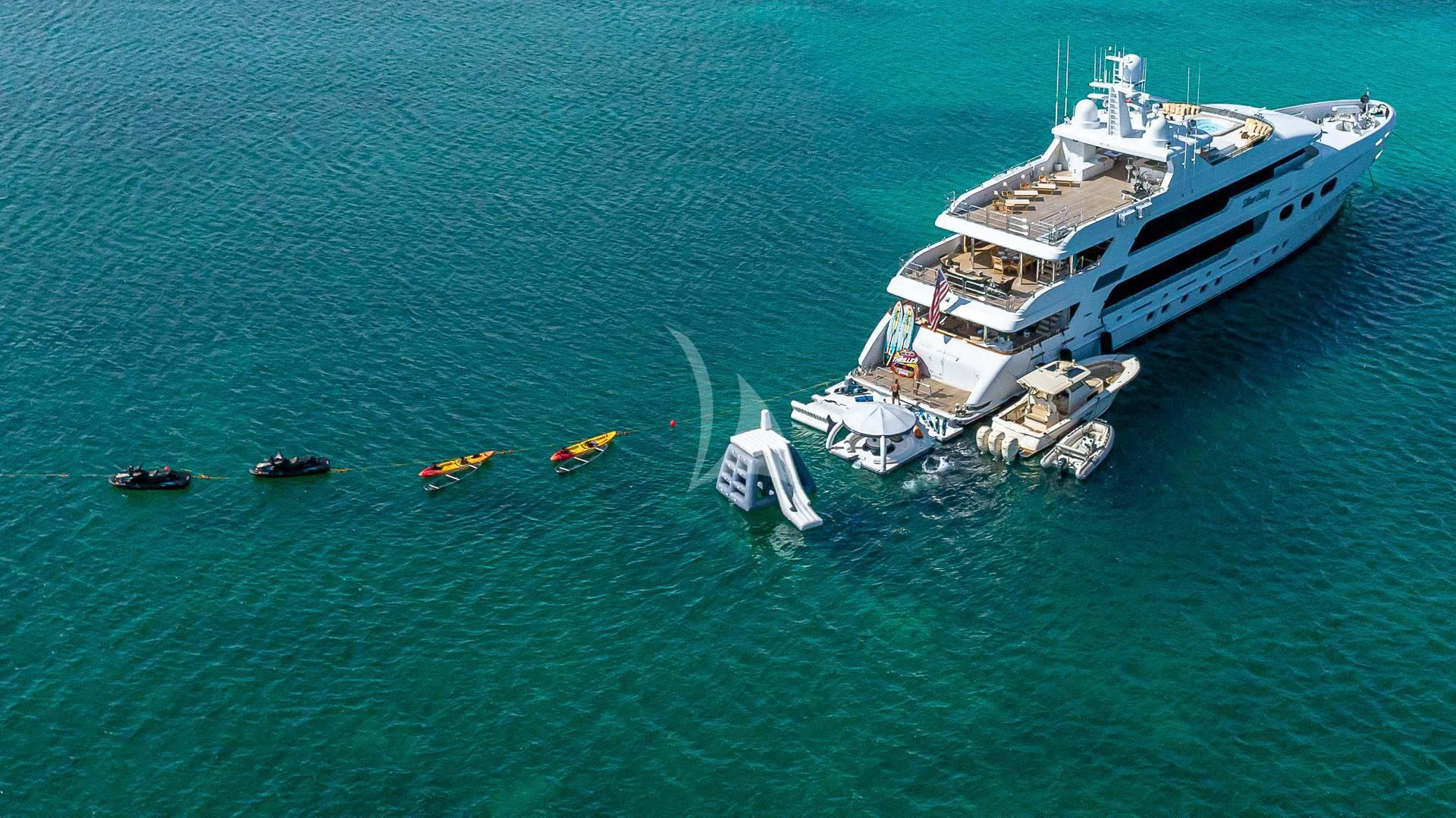 a ship in the water aboard SILVER LINING Yacht for Sale