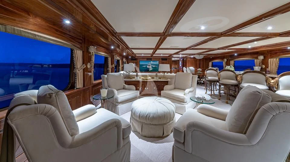 inside of a train aboard SILVER LINING Yacht for Sale