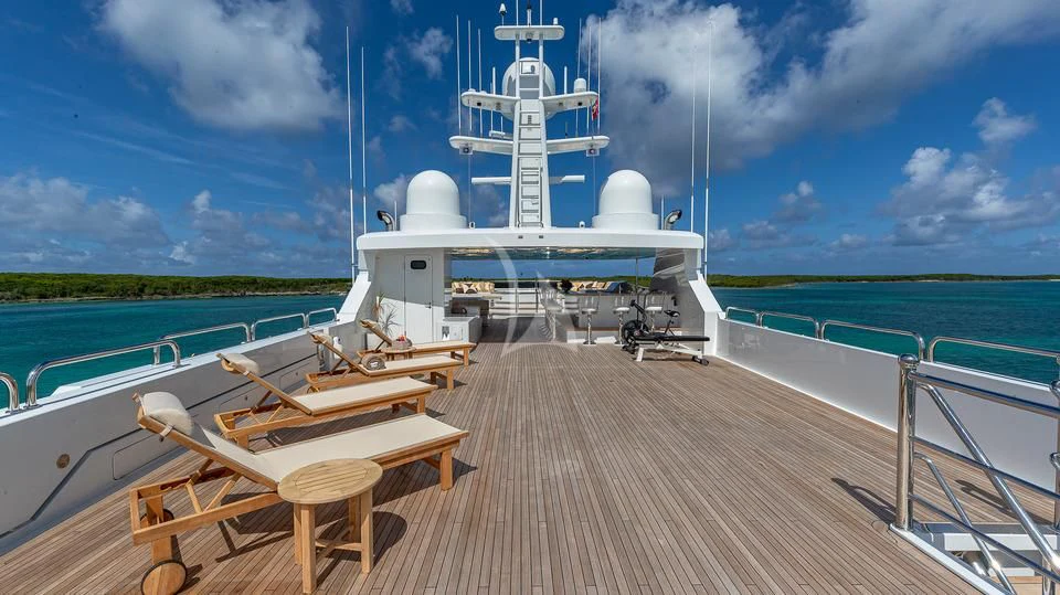 a boat on a body of water aboard SILVER LINING Yacht for Sale