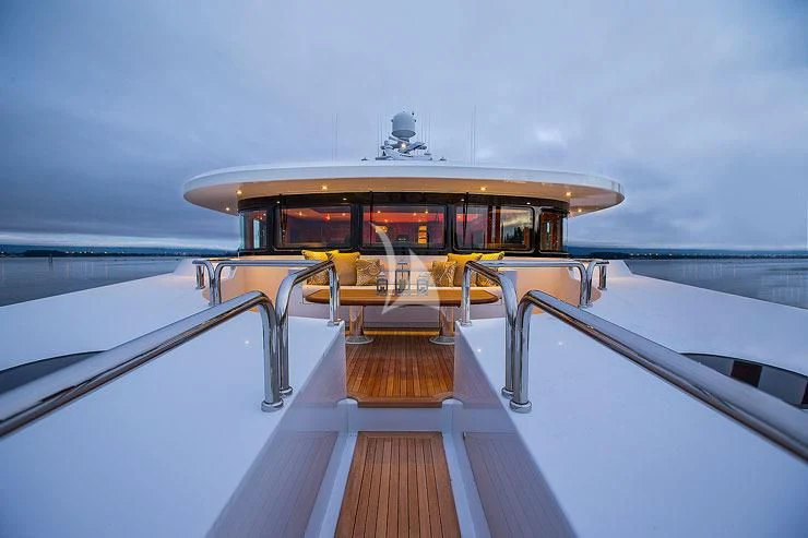 a boat on a body of water aboard SILVER LINING Yacht for Sale