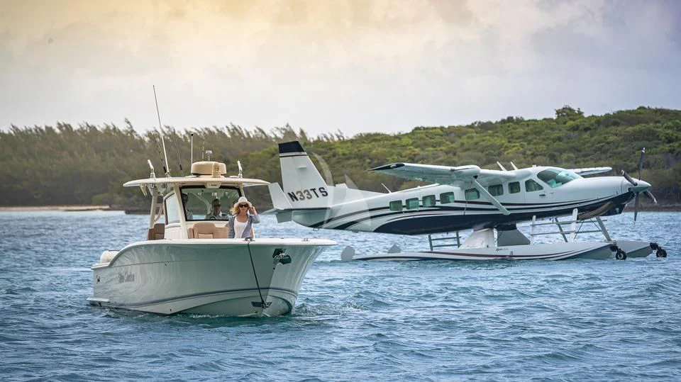 a boat on the water aboard SILVER LINING Yacht for Sale