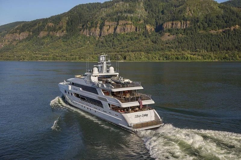 a boat on the water aboard SILVER LINING Yacht for Sale
