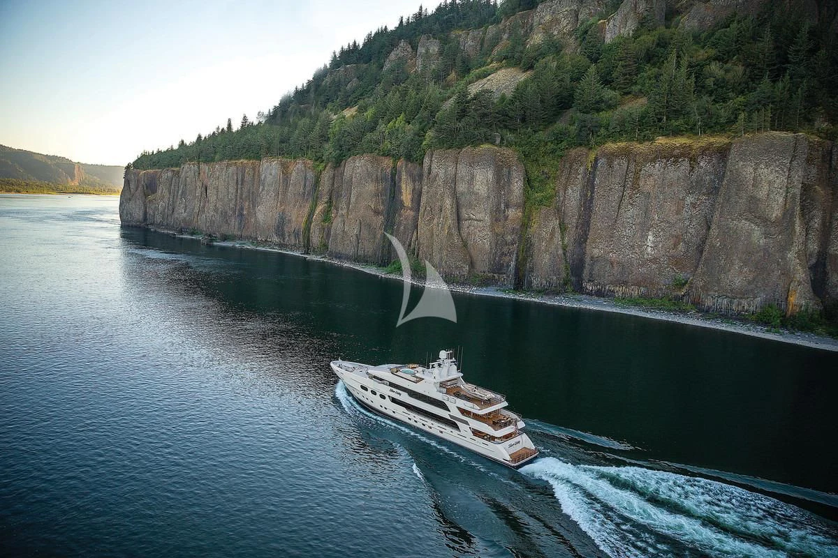 a boat on the water aboard SILVER LINING Yacht for Sale