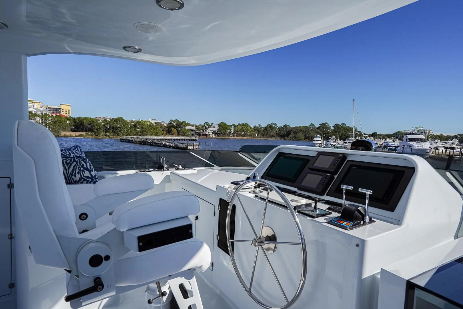 a white boat on a trailer aboard CHECKERS Yacht for Sale