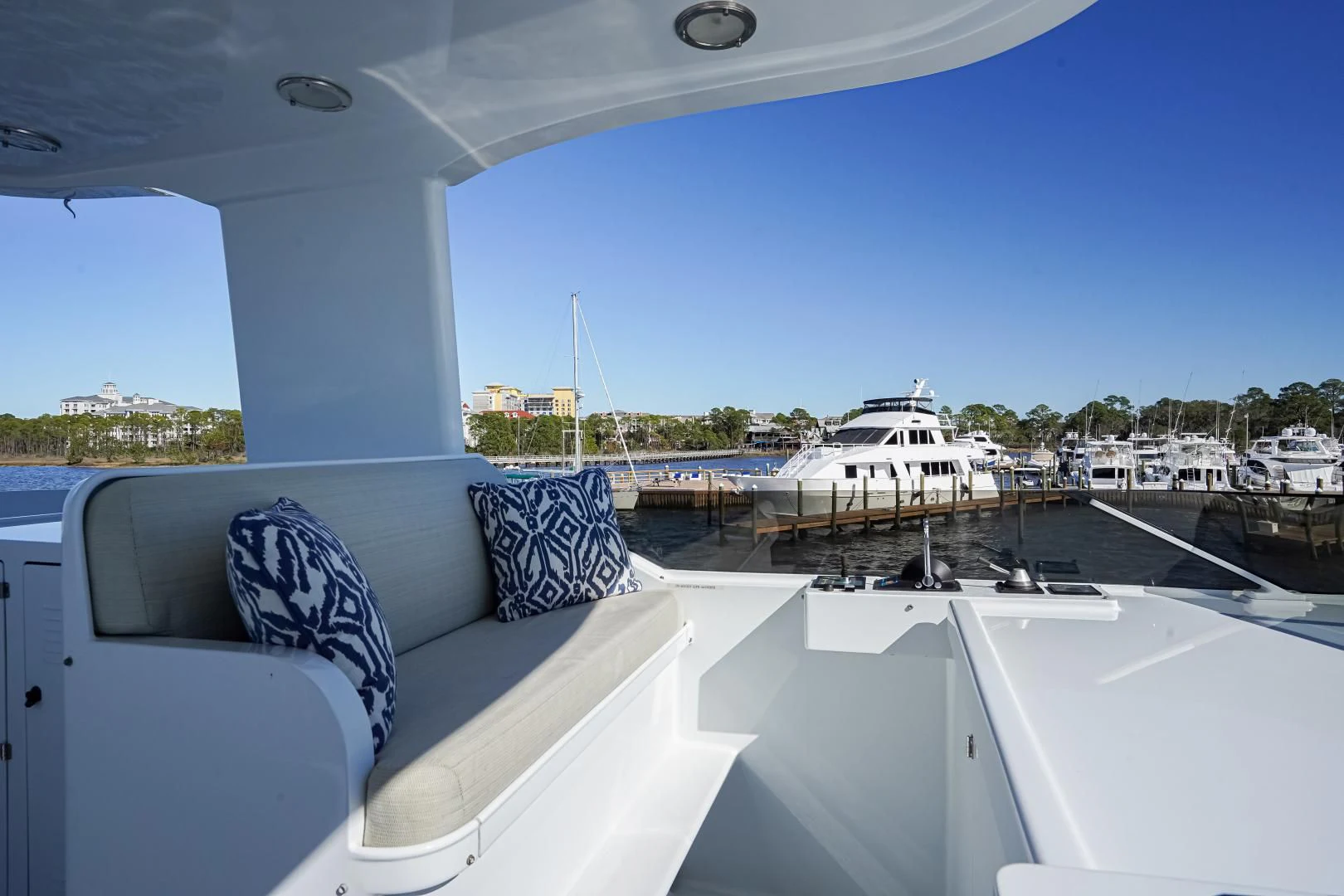a boat on a deck aboard CHECKERS Yacht for Sale