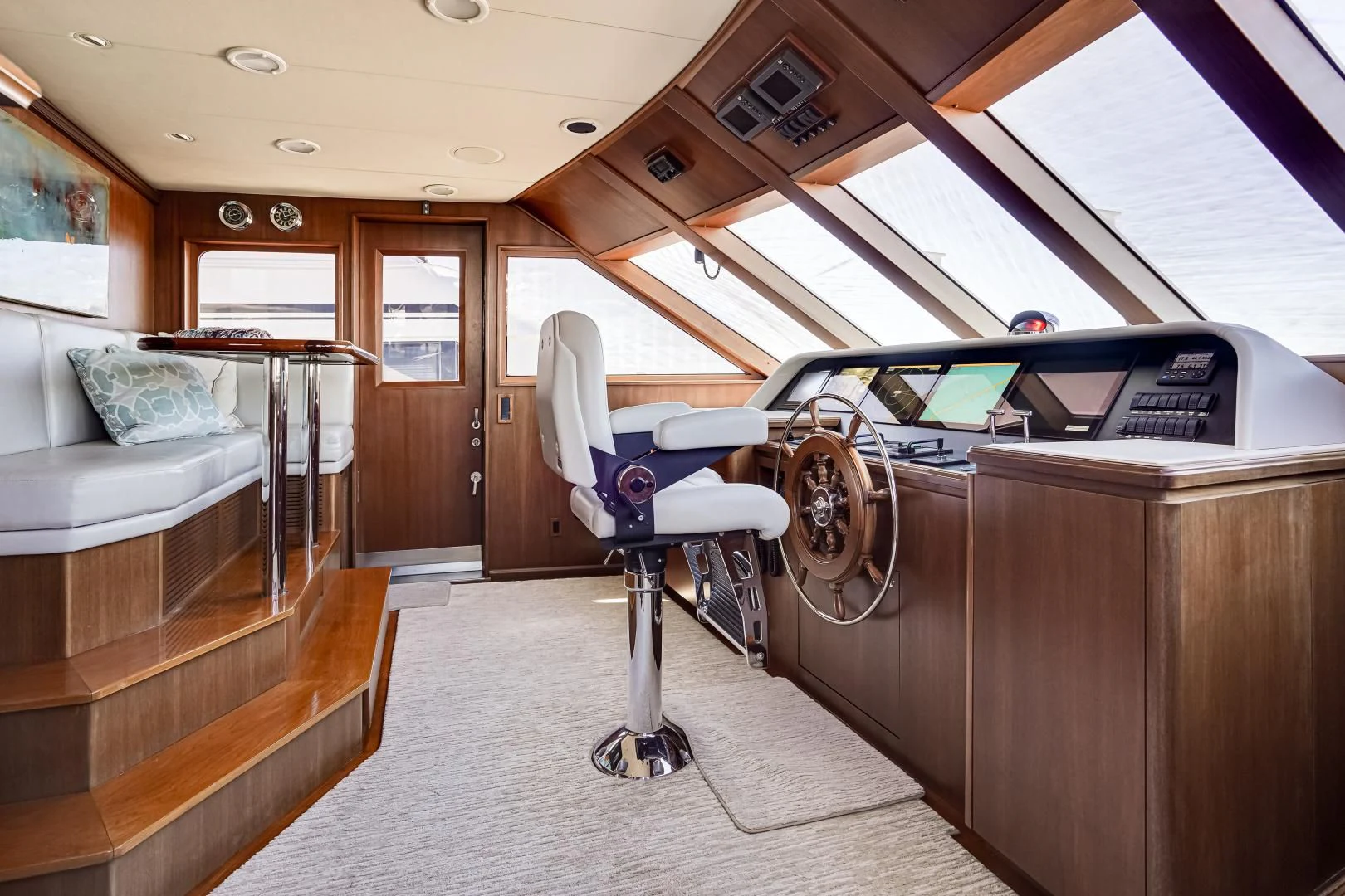 inside of a car aboard CHECKERS Yacht for Sale