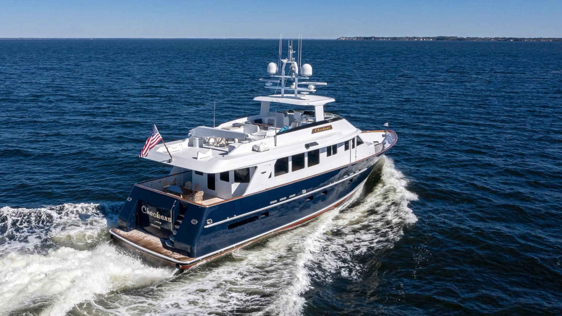 a boat on the water aboard CHECKERS Yacht for Sale