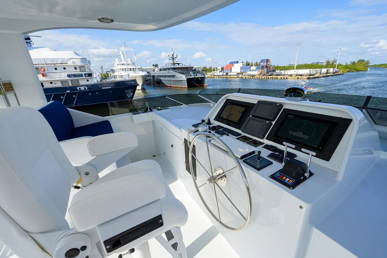 a boat with a large amount of boats in it aboard CHECKERS Yacht for Sale