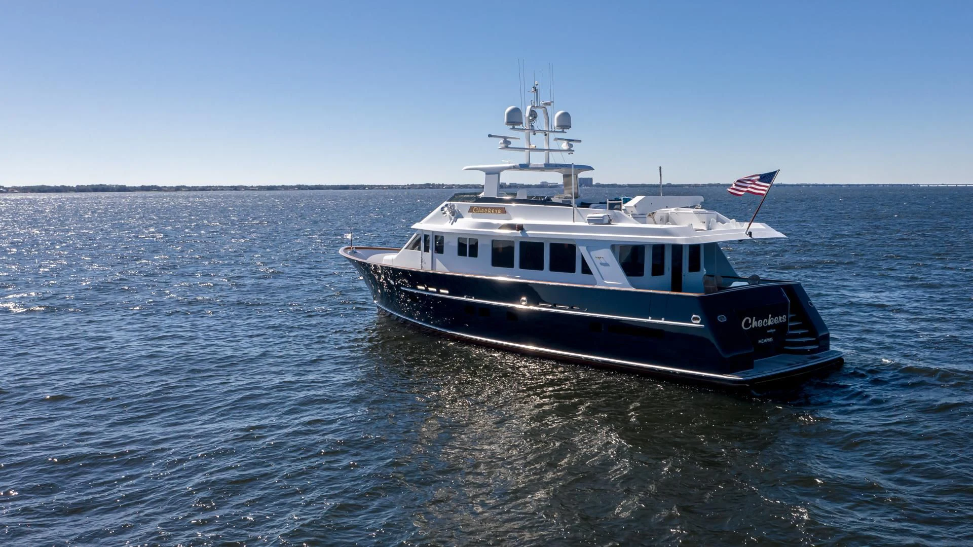 a boat in the water aboard CHECKERS Yacht for Sale