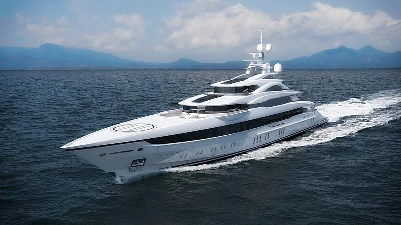 a white yacht on the water aboard AL REEM Yacht for Sale