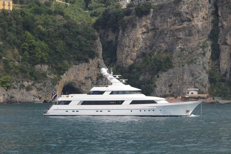 a white yacht in the water aboard CV-9 Yacht for Sale