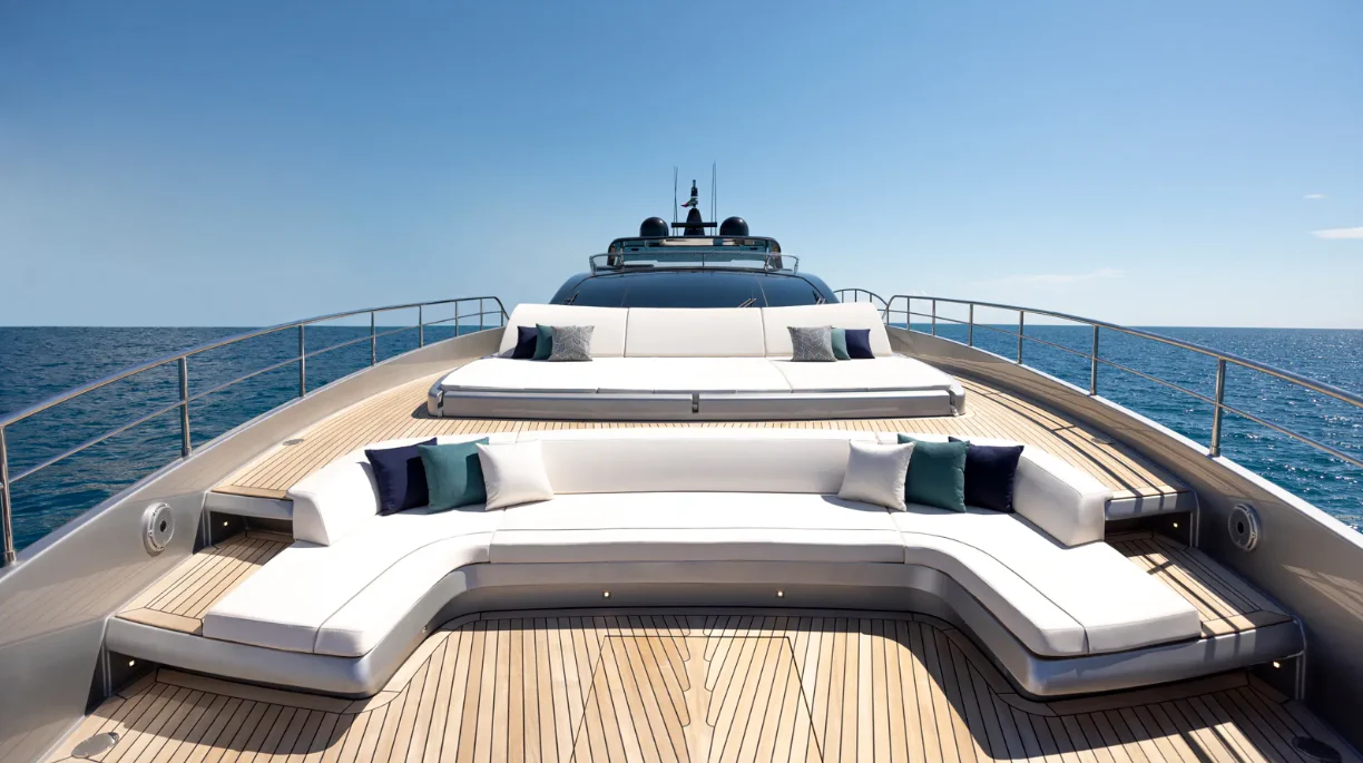 a boat on a deck aboard RIVA 102/19 Yacht for Sale