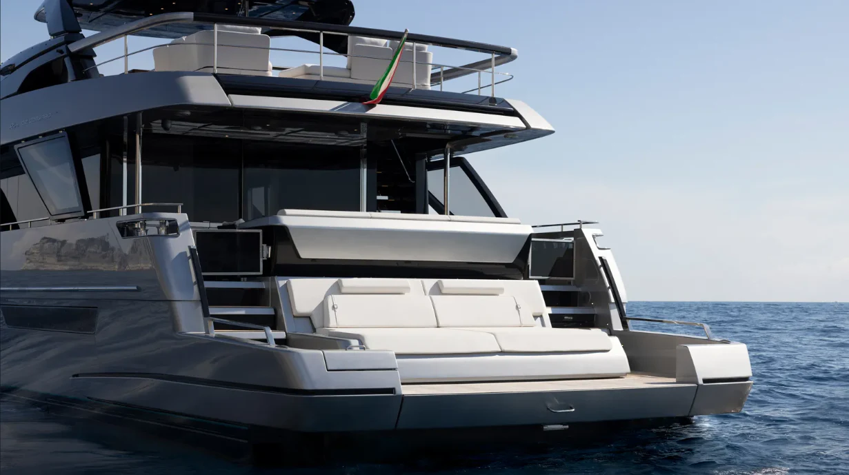 a boat on the water aboard RIVA 102/19 Yacht for Sale