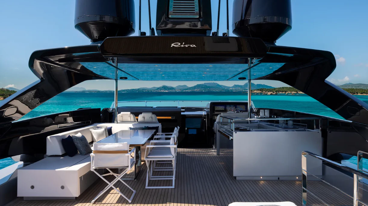 a boat on the water aboard RIVA 102/19 Yacht for Sale