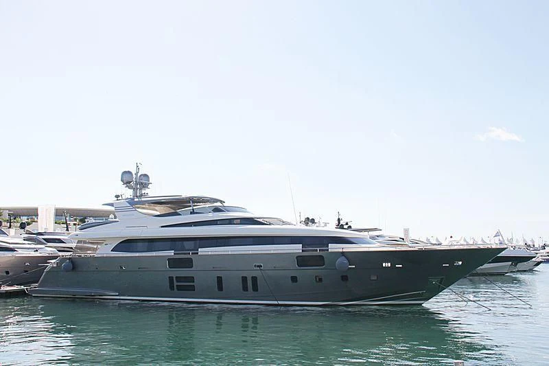 a large boat in the water aboard M&A'S Yacht for Sale