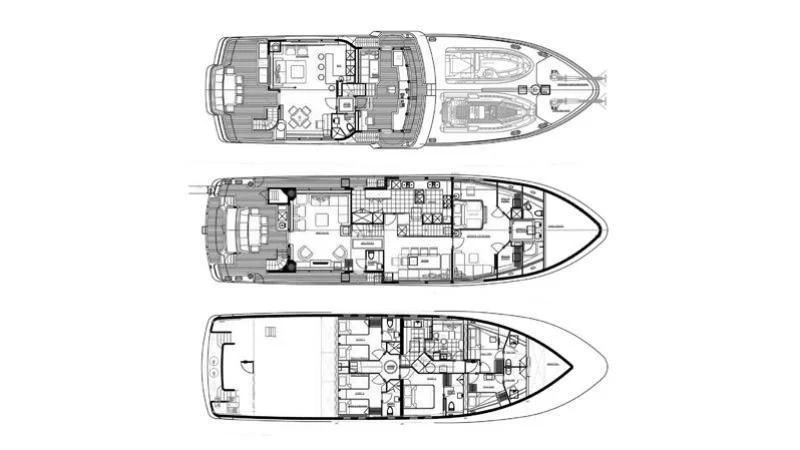 diagram, engineering drawing aboard M&A'S Yacht for Sale