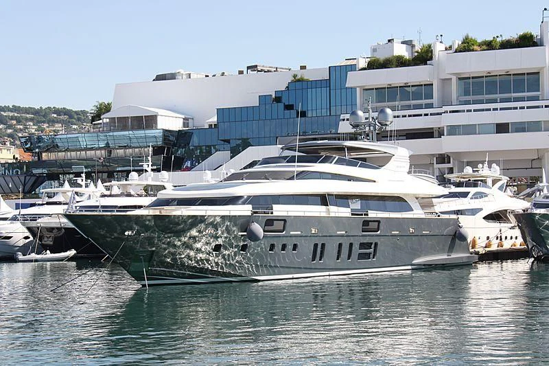 a group of boats are parked in a harbor aboard M&A'S Yacht for Sale