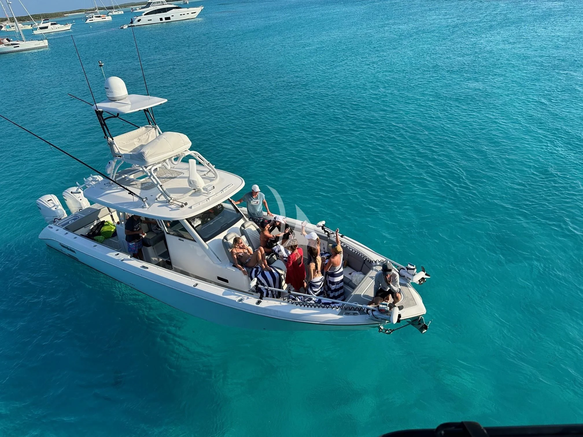 a group of people on a boat aboard AQUANOVA Yacht for Sale