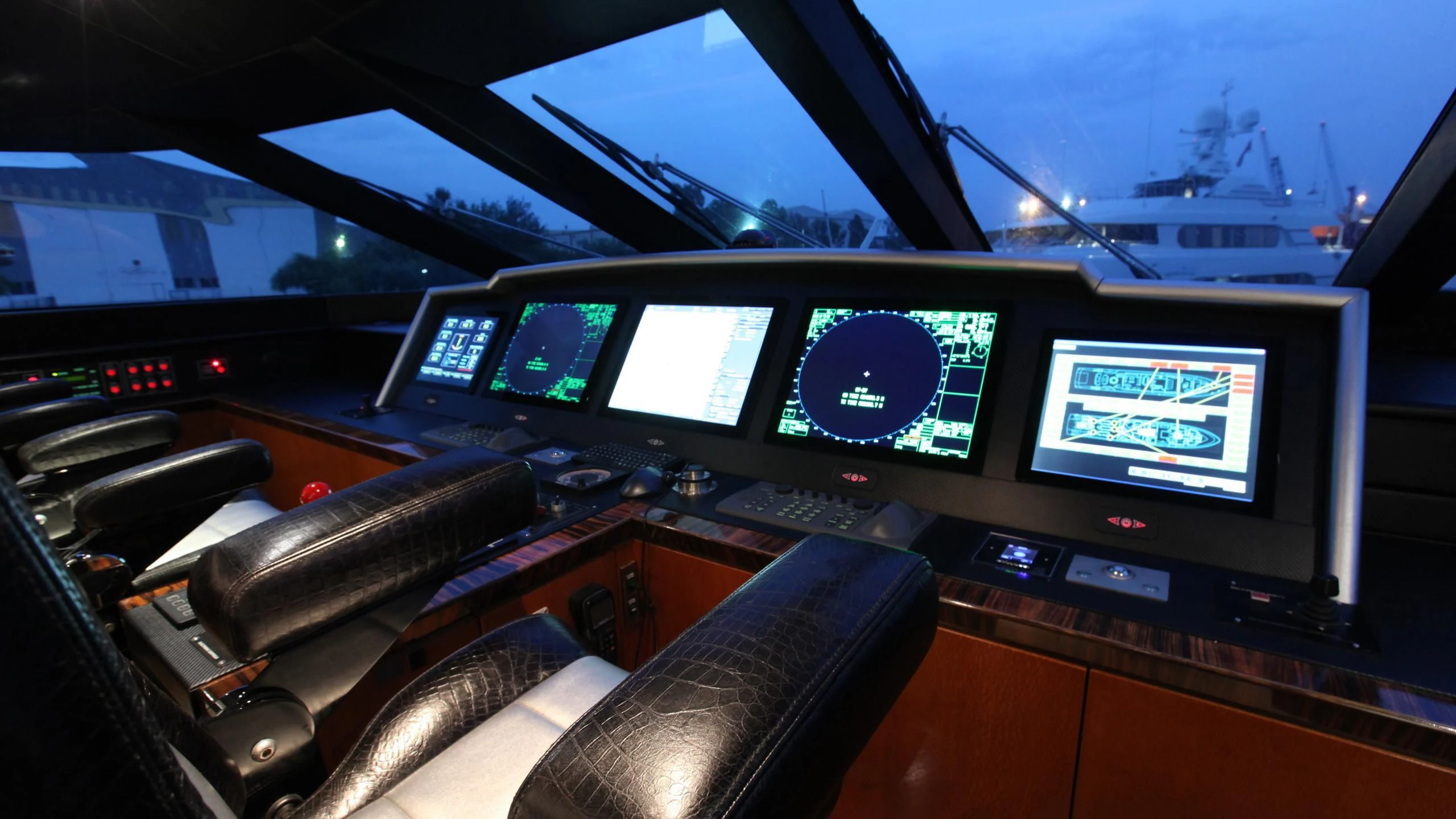 inside of a car aboard AQUANOVA Yacht for Sale