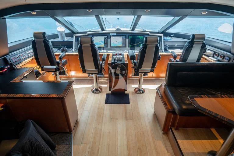 inside of a vehicle aboard AQUANOVA Yacht for Sale