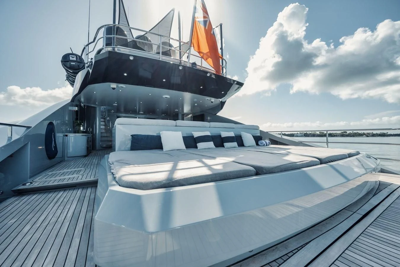 a boat on a deck aboard AQUANOVA Yacht for Sale