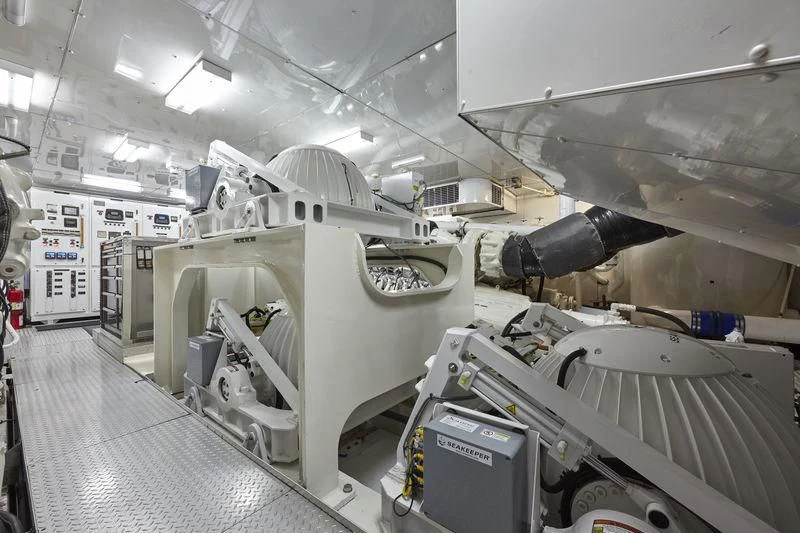 a large machine in a room aboard AQUANOVA Yacht for Sale