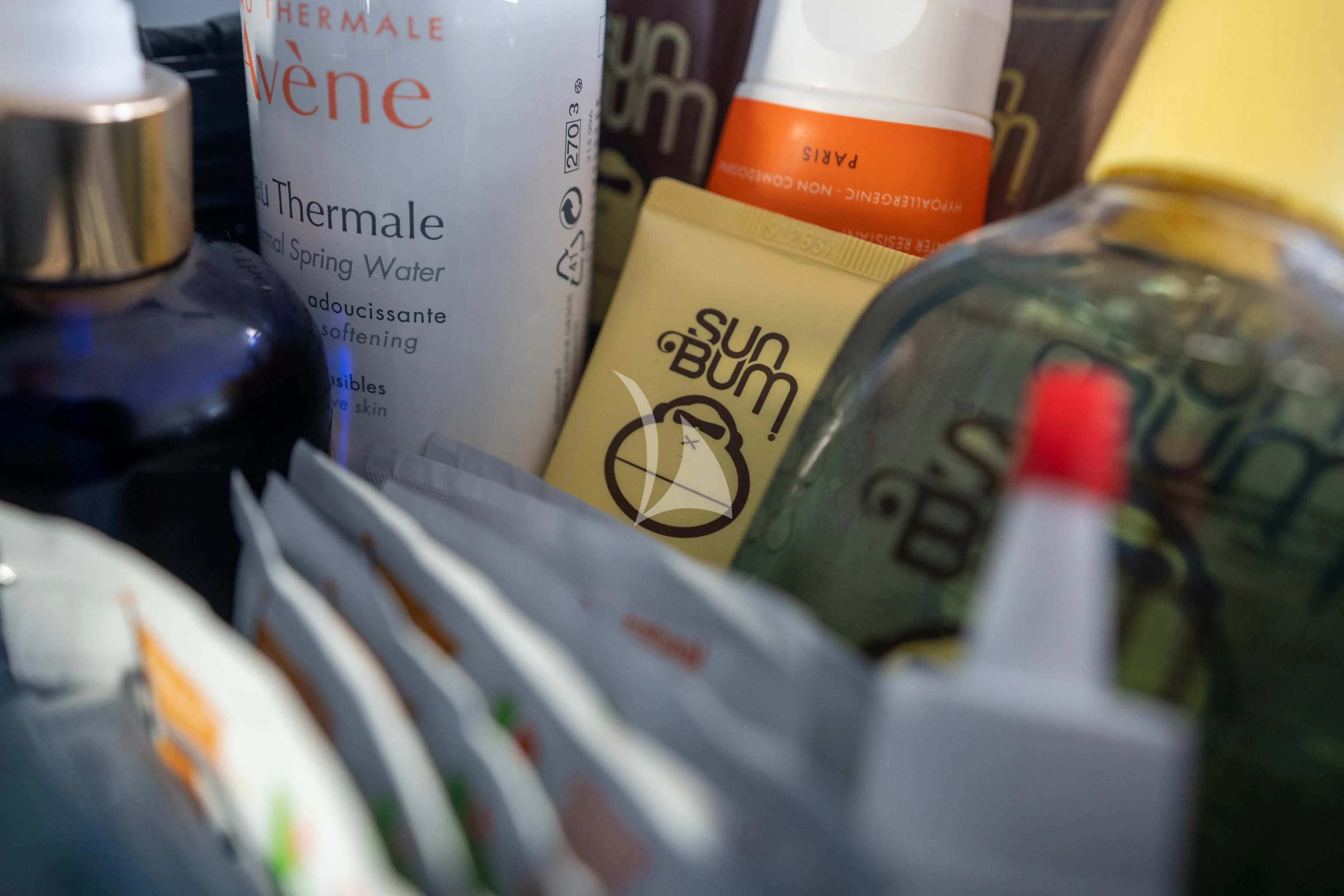 a group of bottles of alcohol aboard AQUANOVA Yacht for Sale