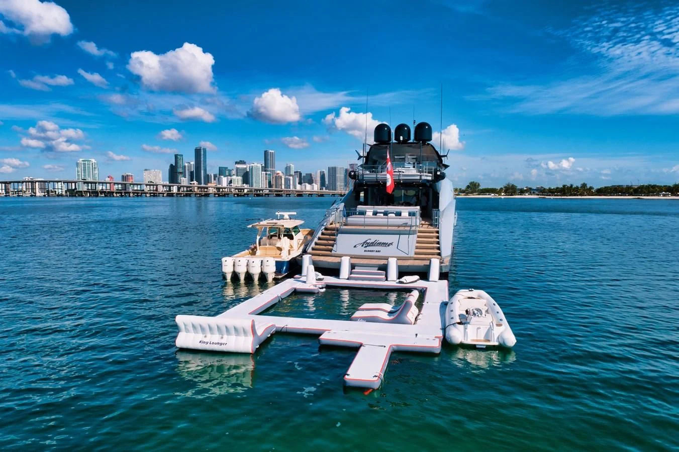 a large ship in the water aboard AQUANOVA Yacht for Sale