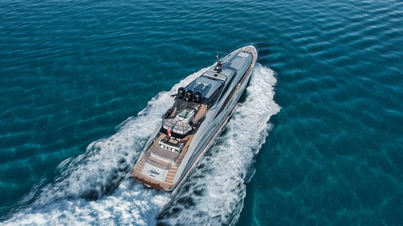 a ship in the water aboard AQUANOVA Yacht for Sale