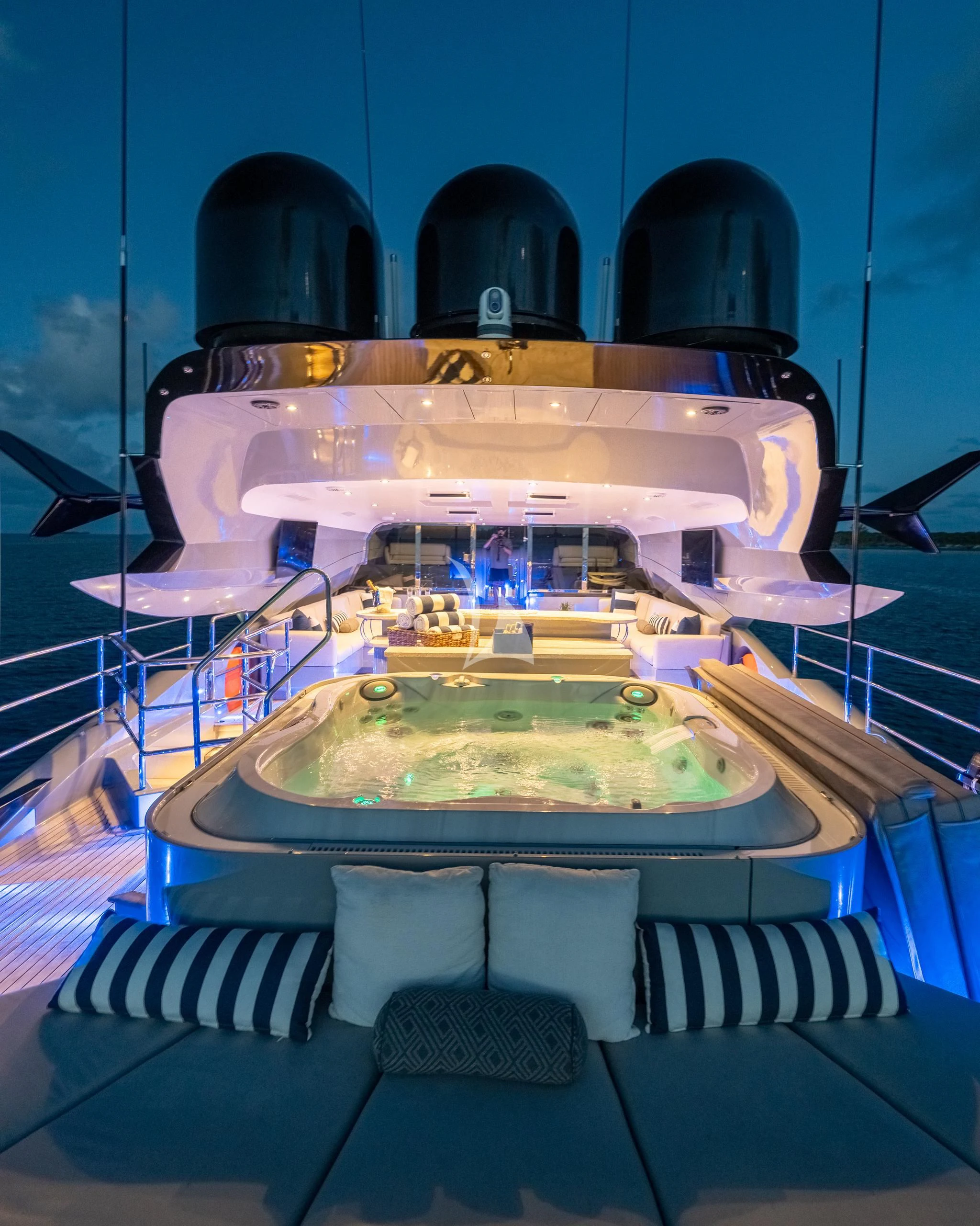 a large pool table aboard AQUANOVA Yacht for Sale