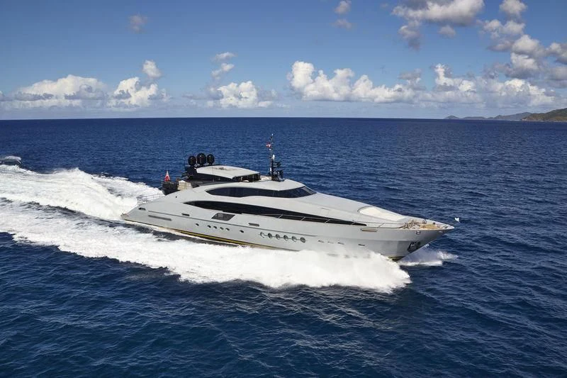 a white yacht on the water aboard AQUANOVA Yacht for Sale