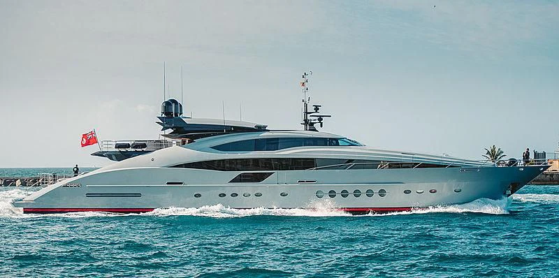 a large white boat aboard AQUANOVA Yacht for Sale