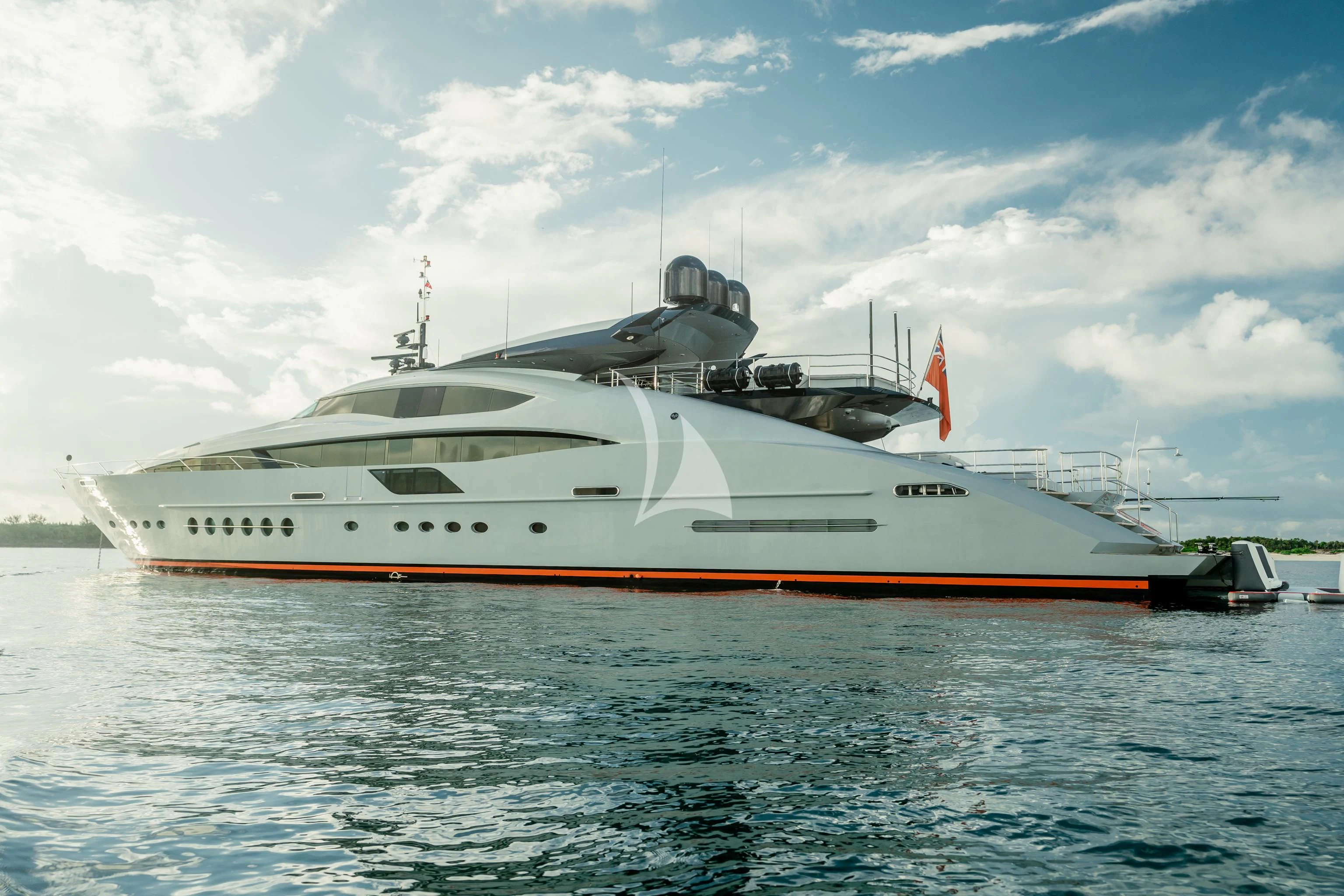 a large white yacht aboard AQUANOVA Yacht for Sale