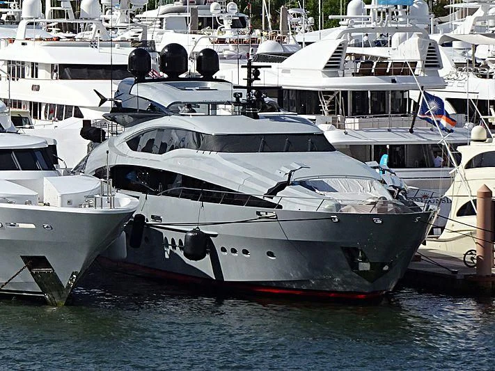 several boats docked at a pier aboard AQUANOVA Yacht for Sale