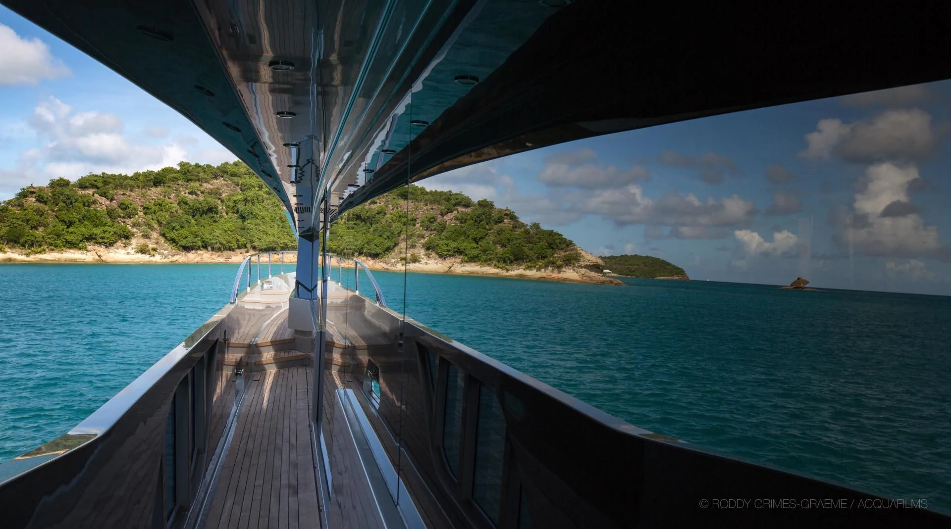 a long dock leading to a beach aboard AQUANOVA Yacht for Sale