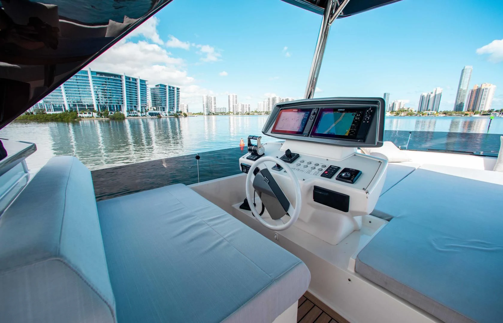 a boat on the water aboard OUR TRADE Yacht for Sale