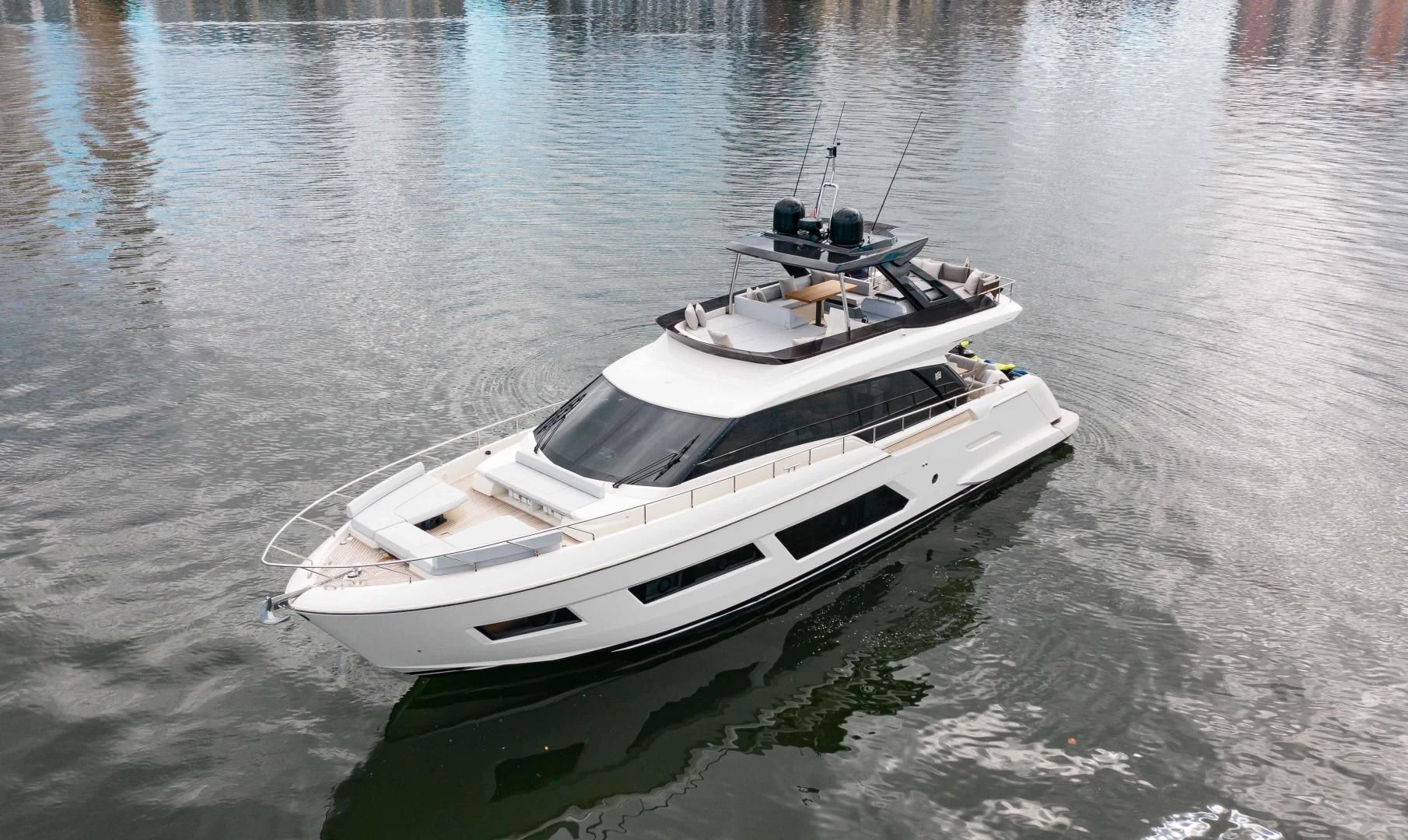 a boat on the water aboard OUR TRADE Yacht for Sale