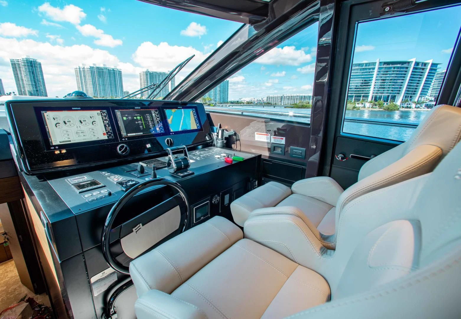 inside of a car aboard OUR TRADE Yacht for Sale