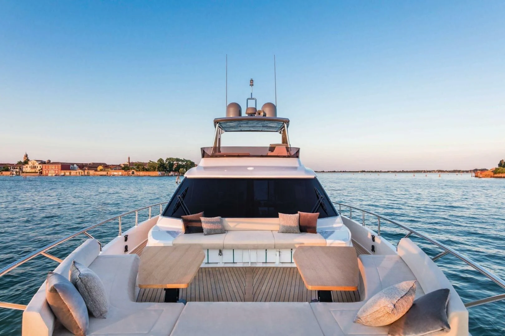a boat on the water aboard OUR TRADE Yacht for Sale