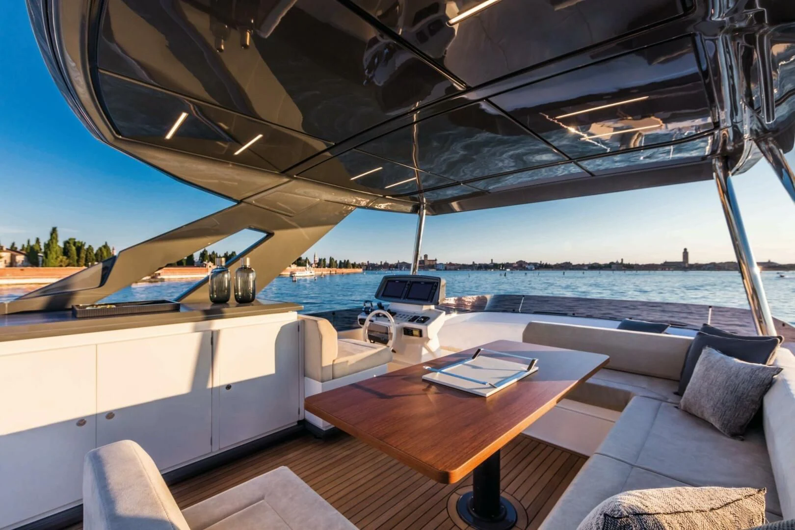 a boat on the water aboard OUR TRADE Yacht for Sale