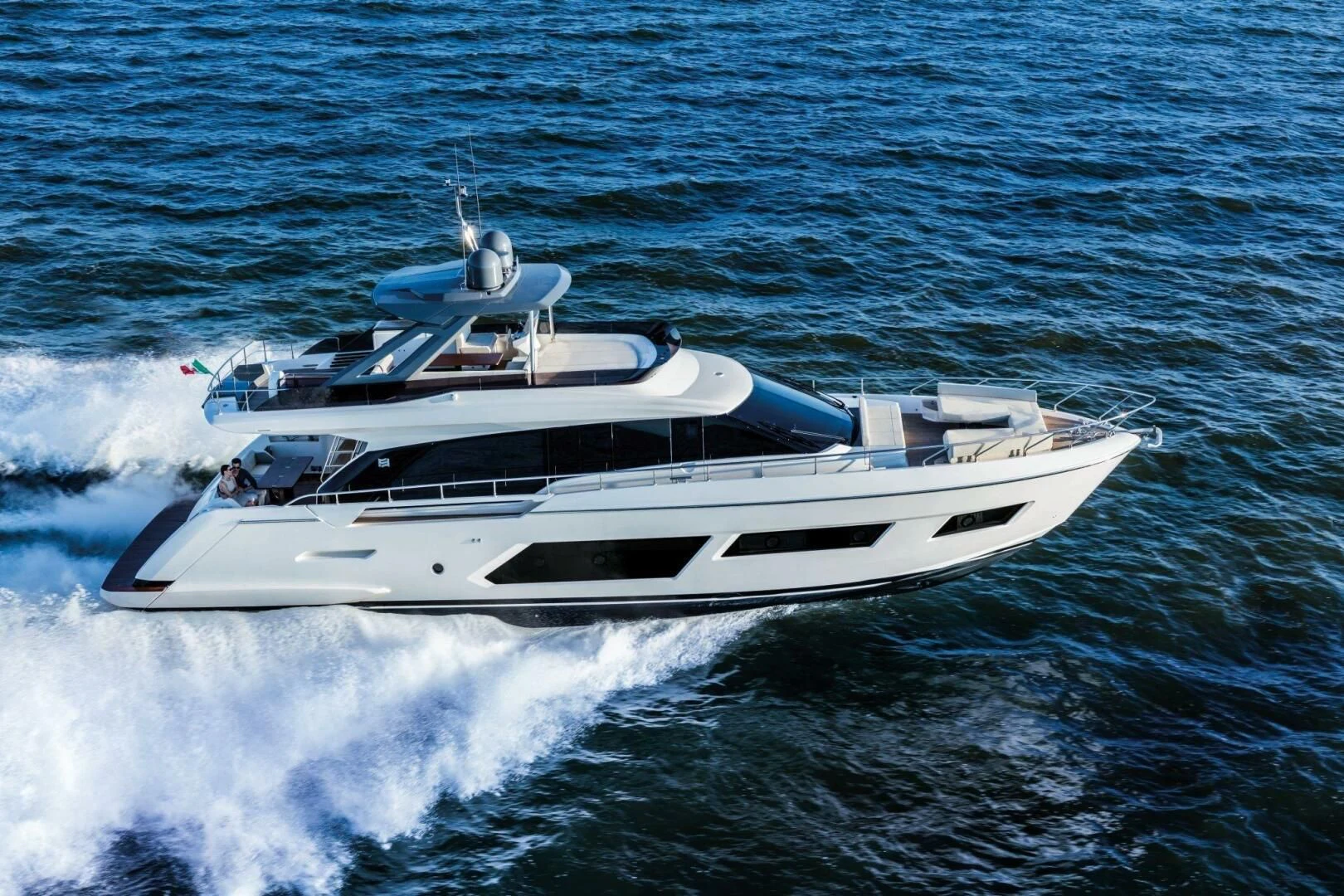 a boat on the water aboard OUR TRADE Yacht for Sale