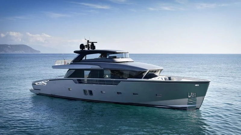 a boat in the water aboard SANLORENZO SX88/01 Yacht for Sale
