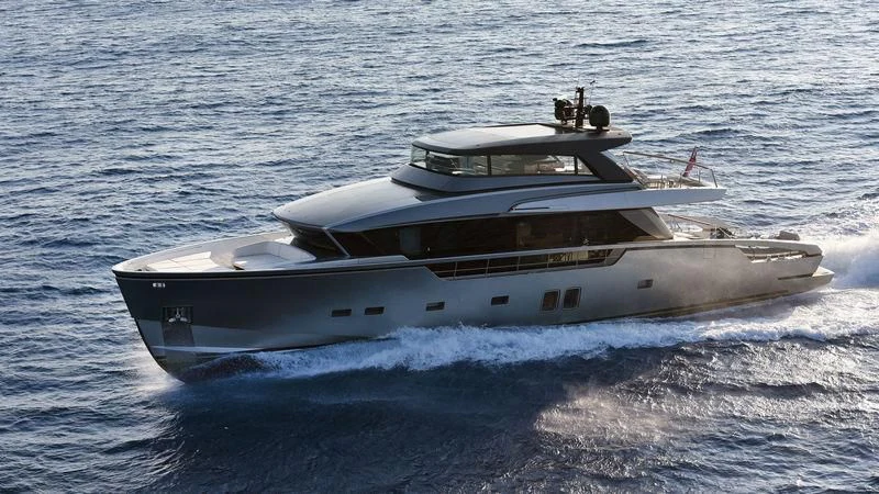 a white yacht in the water aboard SANLORENZO SX88/01 Yacht for Sale
