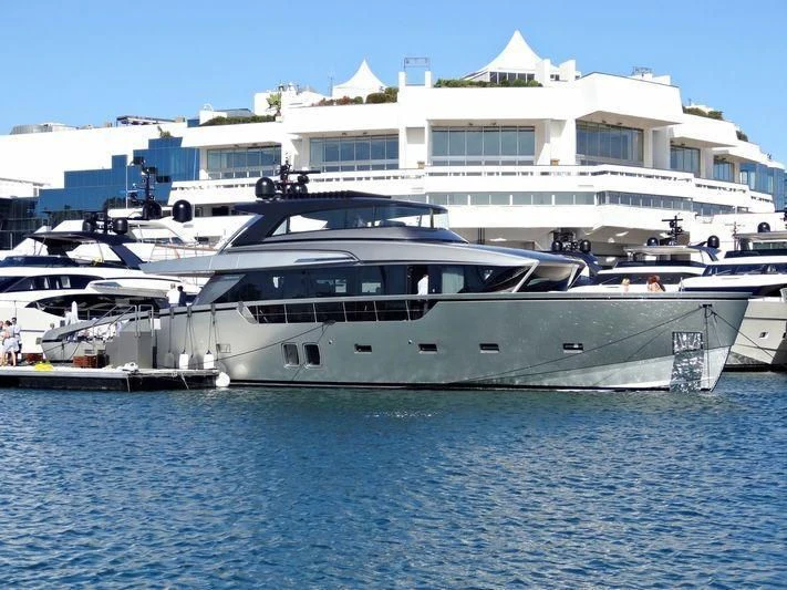 a large white boat aboard SANLORENZO SX88/01 Yacht for Sale