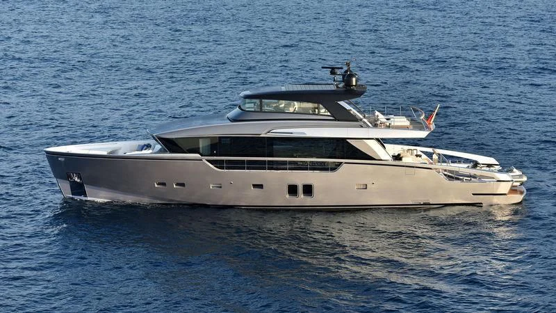 a white yacht in the water aboard SANLORENZO SX88/01 Yacht for Sale
