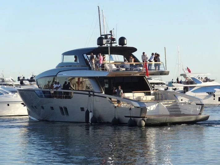a group of people on a boat aboard SANLORENZO SX88/01 Yacht for Sale