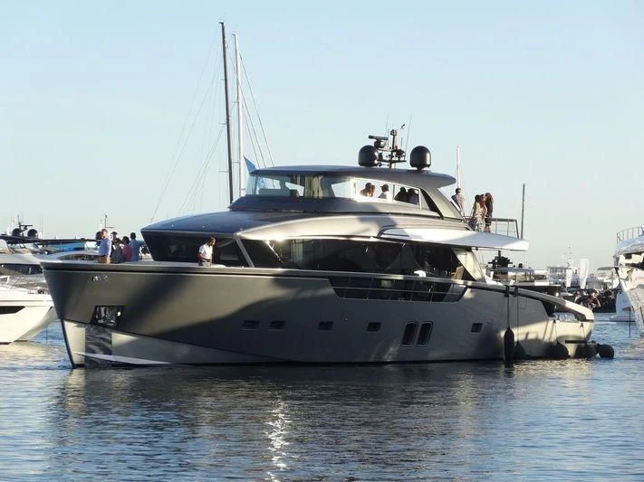 a large white boat aboard SANLORENZO SX88/01 Yacht for Sale