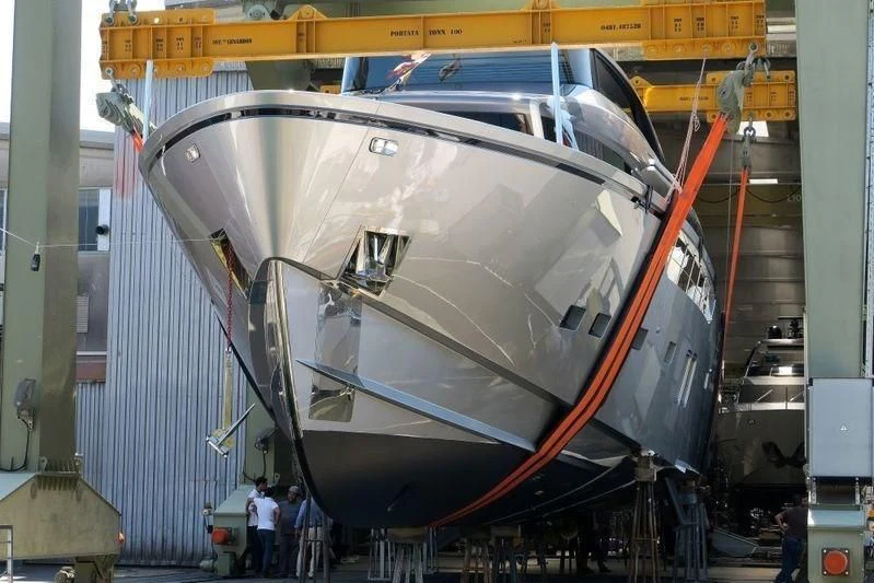 a large airplane in a swinger aboard SANLORENZO SX88/01 Yacht for Sale