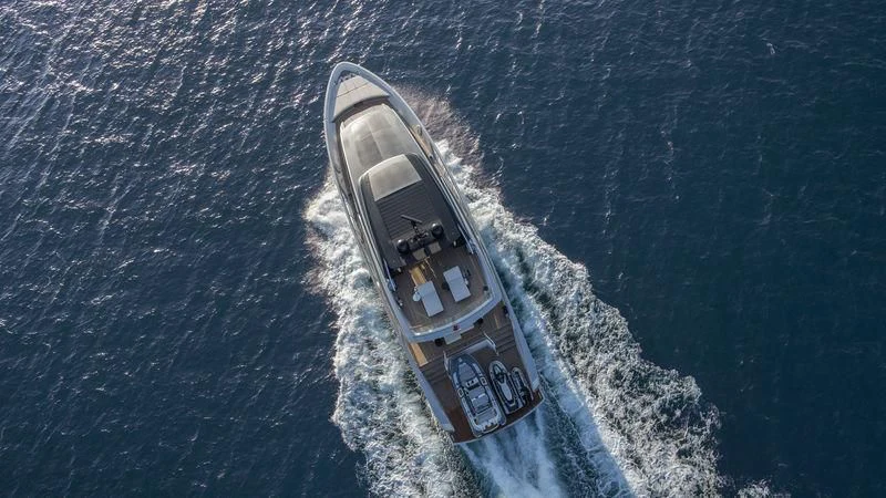 a high angle view of a ship aboard SANLORENZO SX88/01 Yacht for Sale